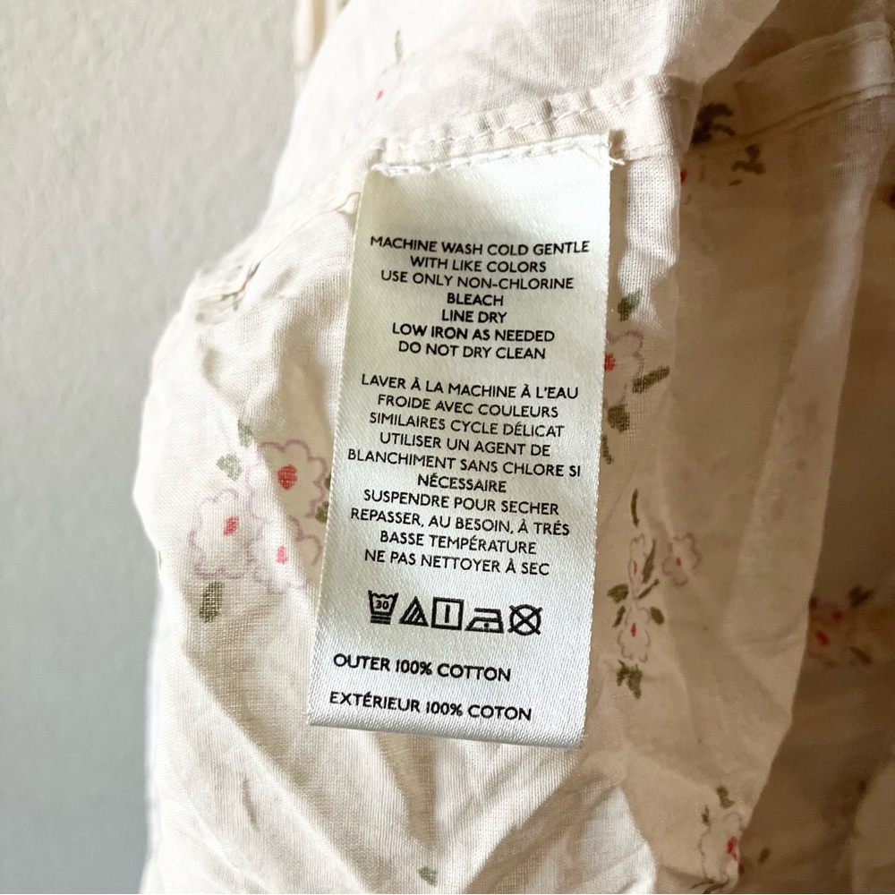 Free People Cottagecore Prairie Boho Oversized 70s Cotton Puff Sleeve Dress XS - Picture 15 of 16